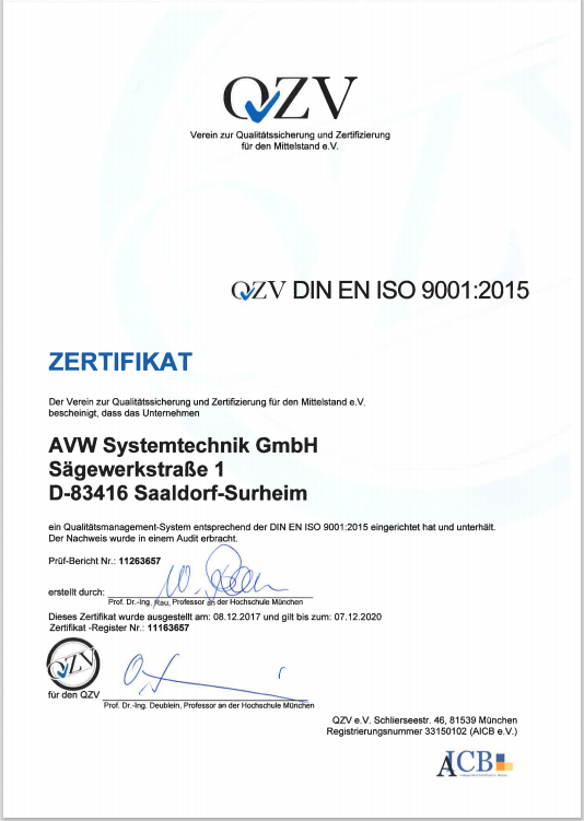 QZV Zertifikat